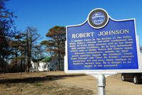 Der Mississippi-Blues Trail-Marker nahe Robert Johnsons Grab bei Greenwood
